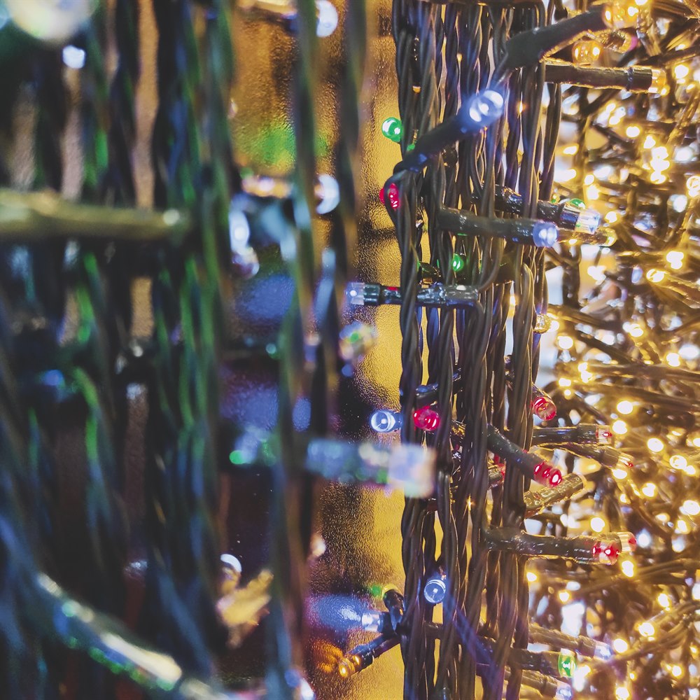 Abstract holiday lights background with bokeh