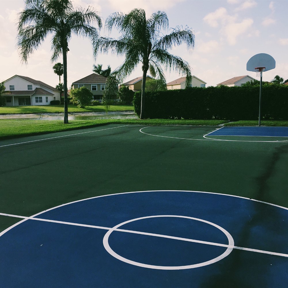 Backyard basketball court