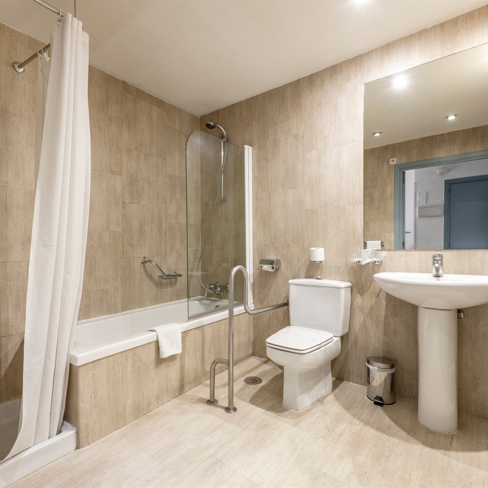Bathroom with tub and walk in shower