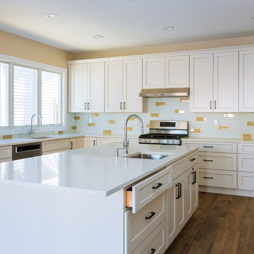Bright kitchen with island and modern design