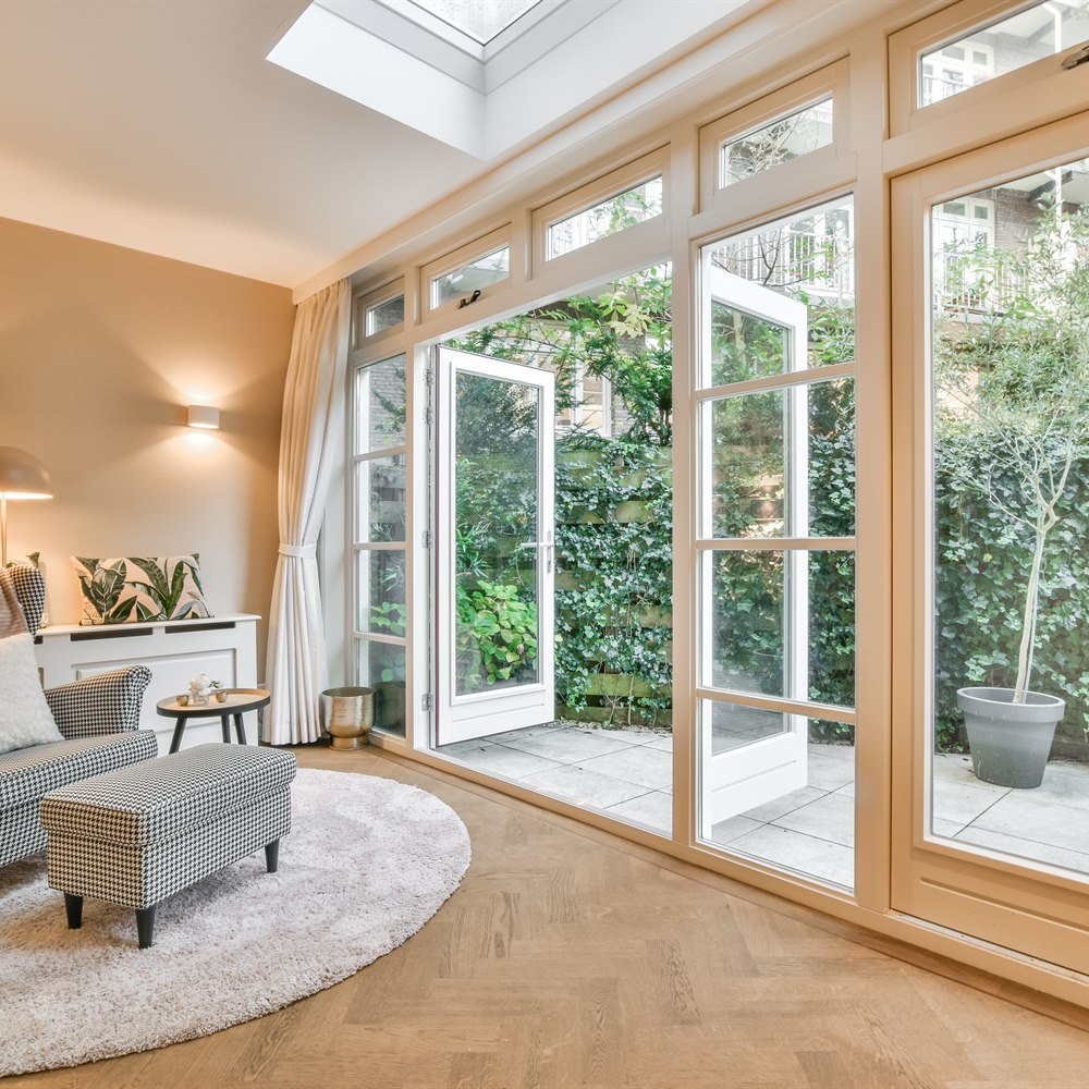 Comfortable living room with garden view