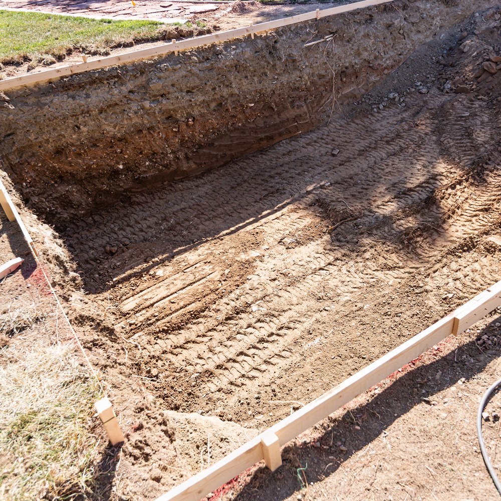 Excavation site for construction