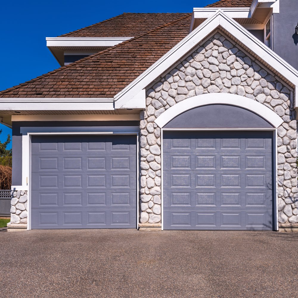 Fragment of a luxury house with a garage