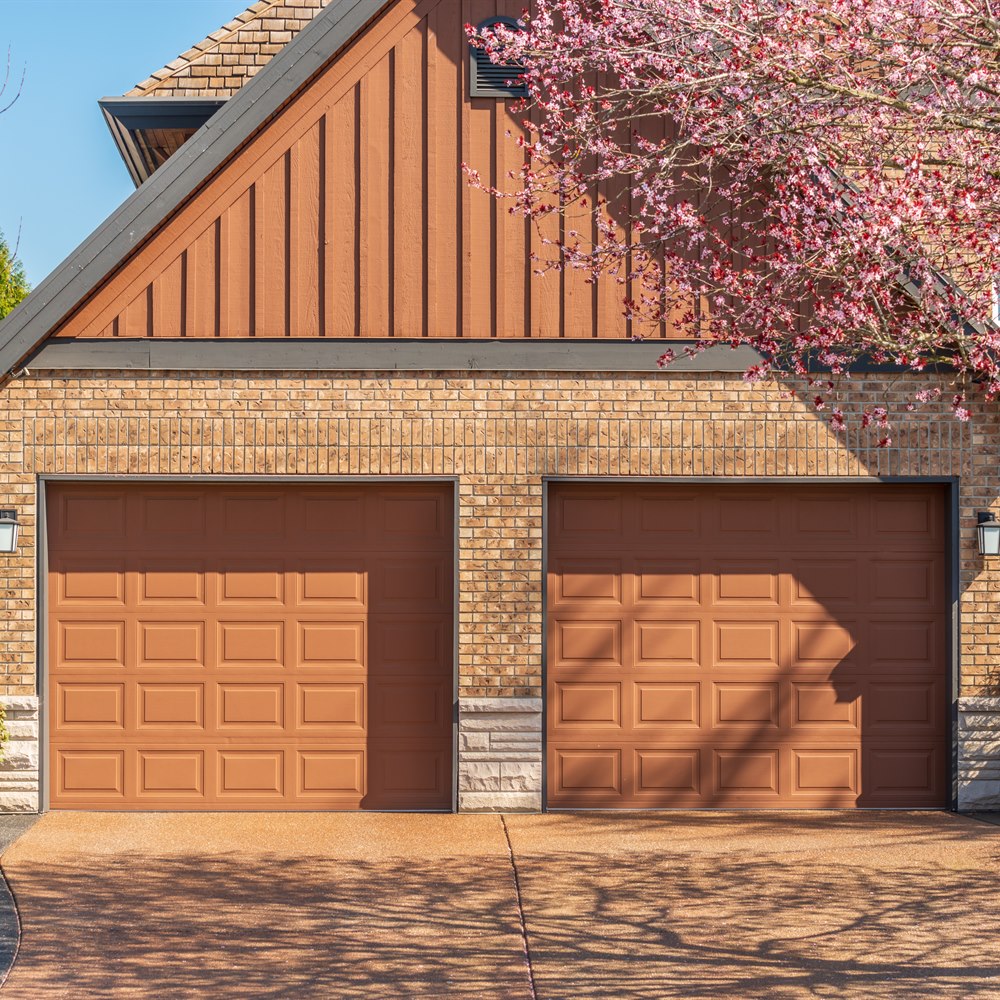Fragment of a luxury house with a garage