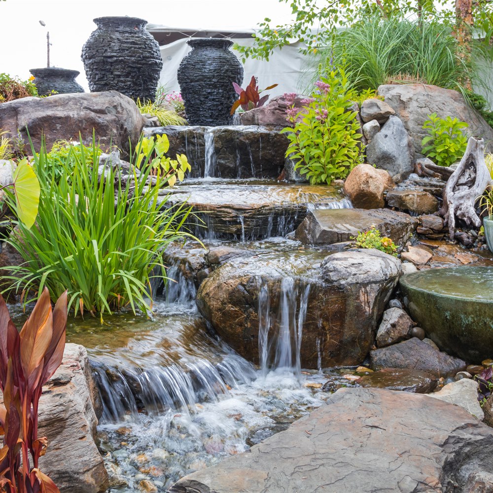 garden-water-feature-with-waterfall Garden water feature with waterfall