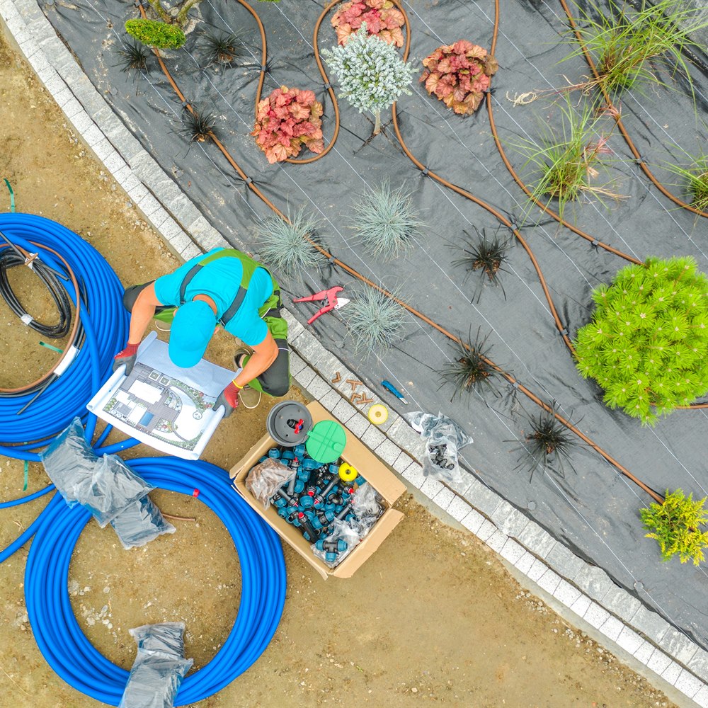 Installing an irrigation system in a garden