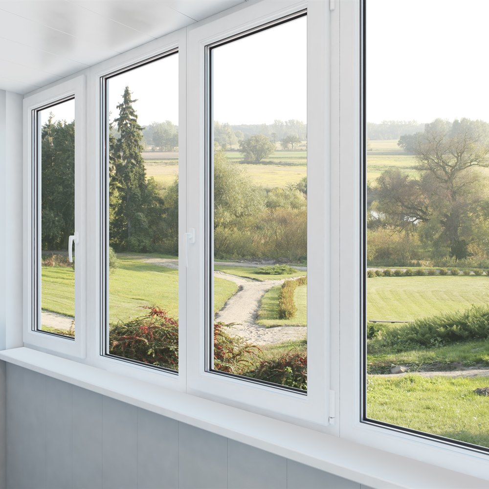 Large windows overlooking garden