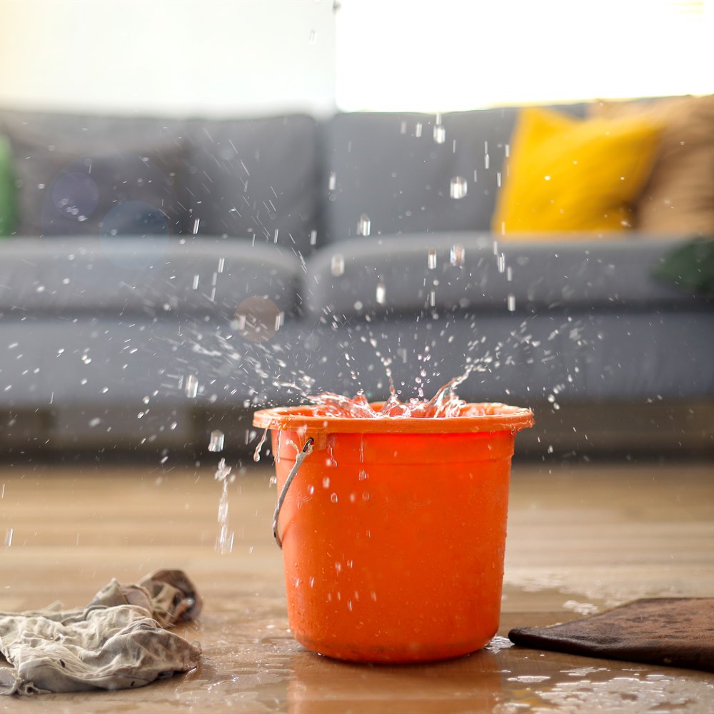 Leaky roof causing water damage in home