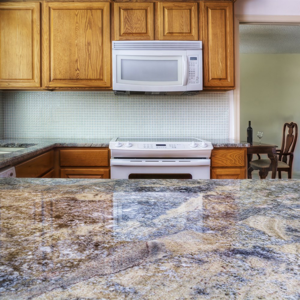 Modern kitchen interior with stylish countertop