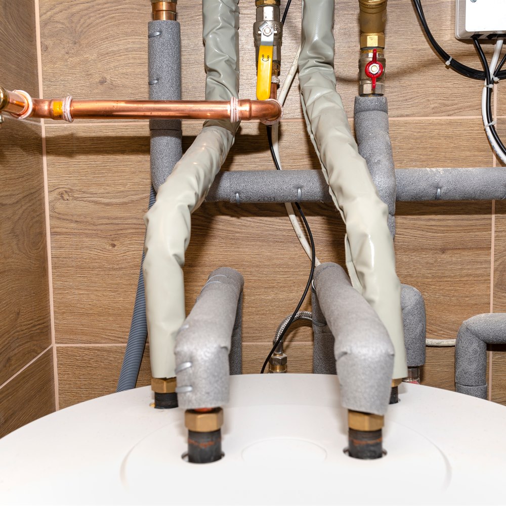 Plumbing system with pipes in a home