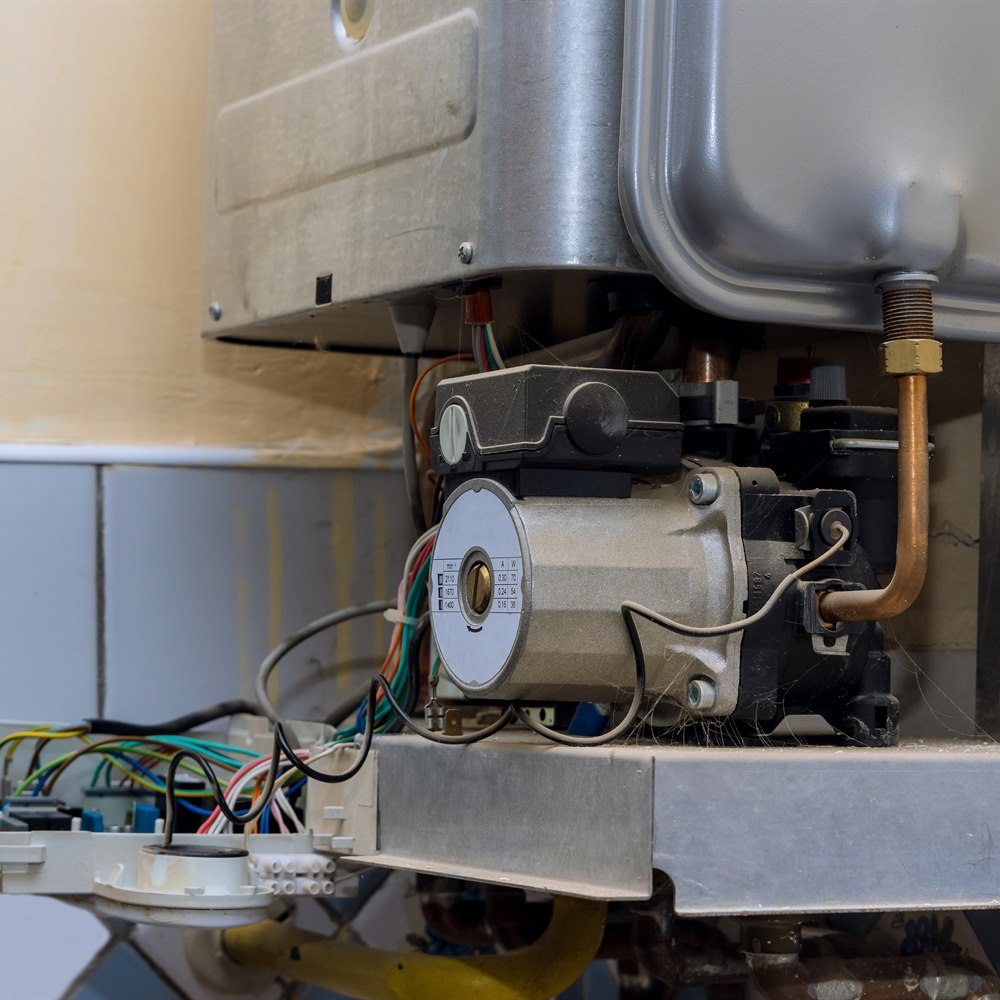 Residential boiler system with open electronic complete