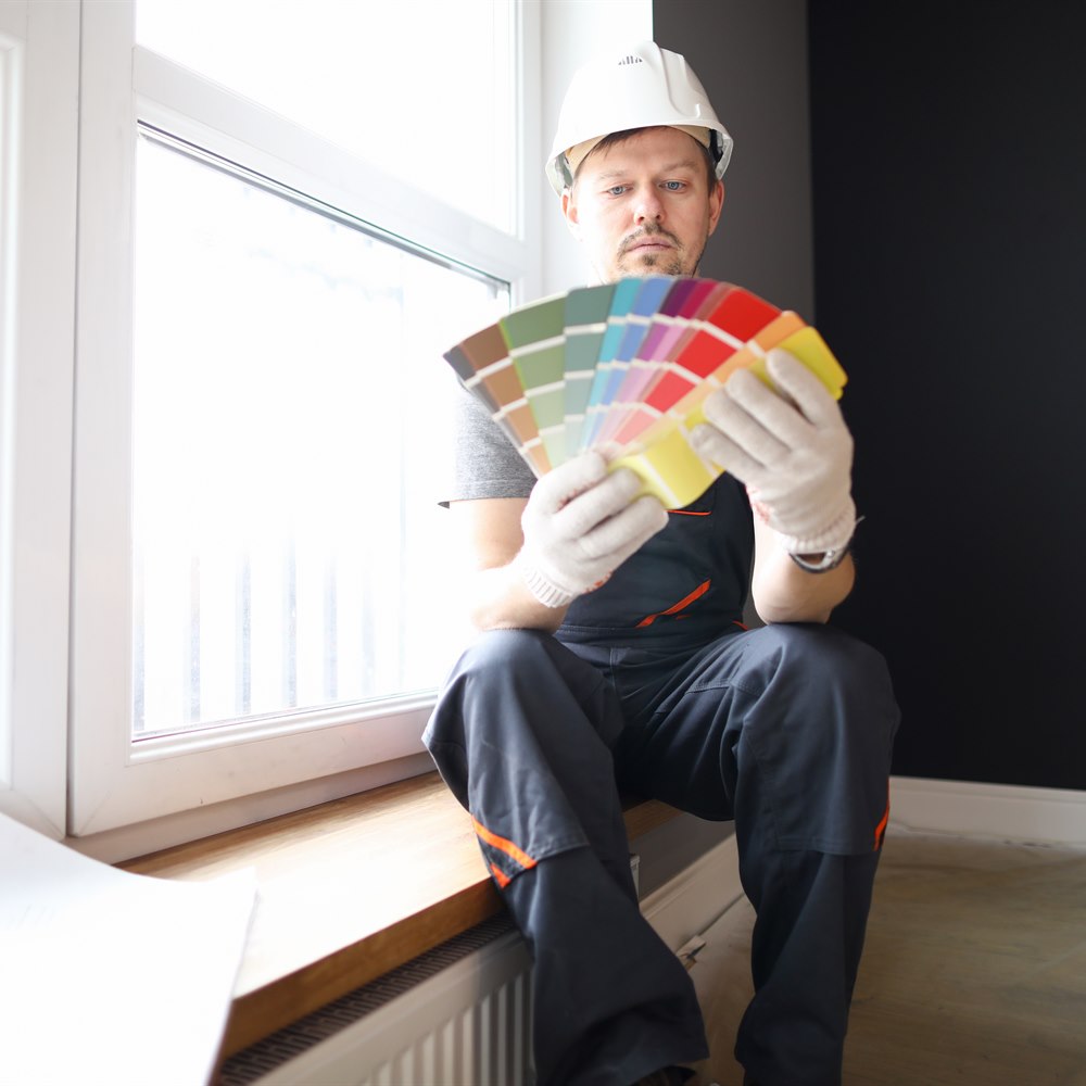 Selecting paint colours by a window
