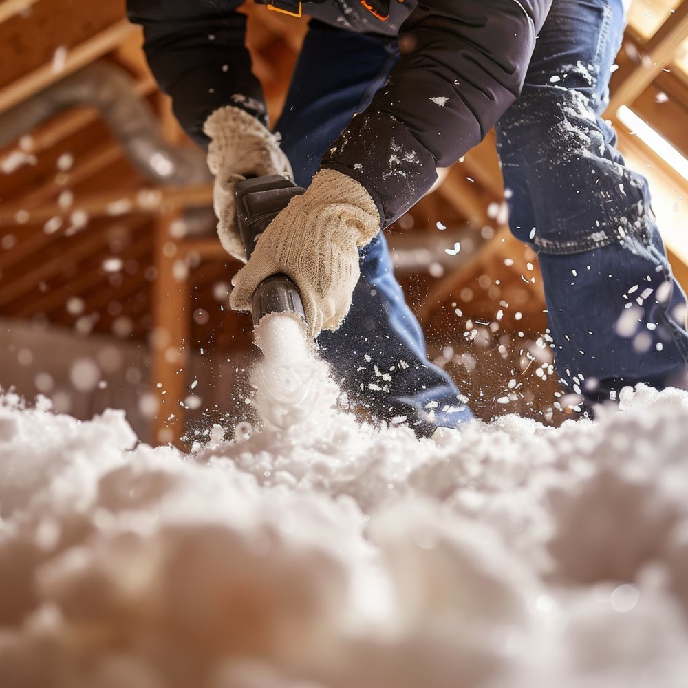 Spreading blown in attic insulation