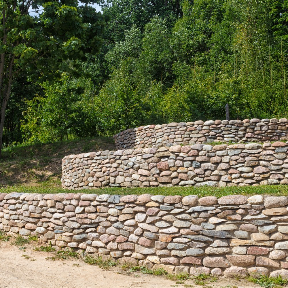 Stone terraces and greenery in the countryside