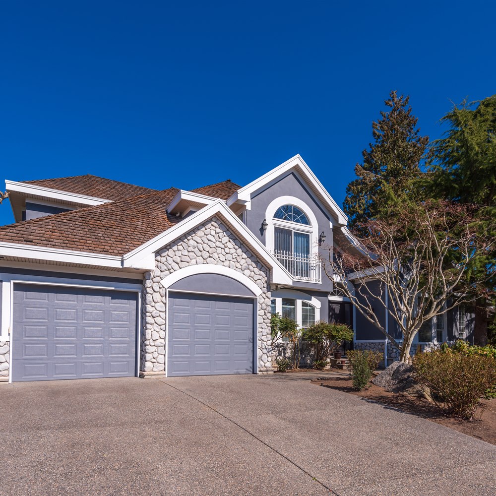 Suburban home exterior on a sunny day
